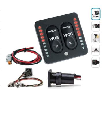 Trim Tab Switch LED Integrated Indicator Tactile Kit, 12V boat actuator, Replacement for Lenco trim tab kit